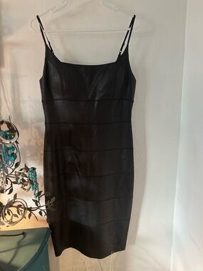 Bebe leather look dress